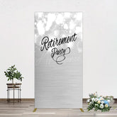Aperturee - Aperturee Bokeh Silver Sparkle Retirement Party Rectangle Backdrop